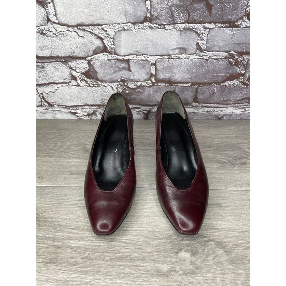 VTG Bally Maroon Leather England Pumps Dress Heels Women Sz 5M US/3UK/35EU READ - Picture 2 of 16